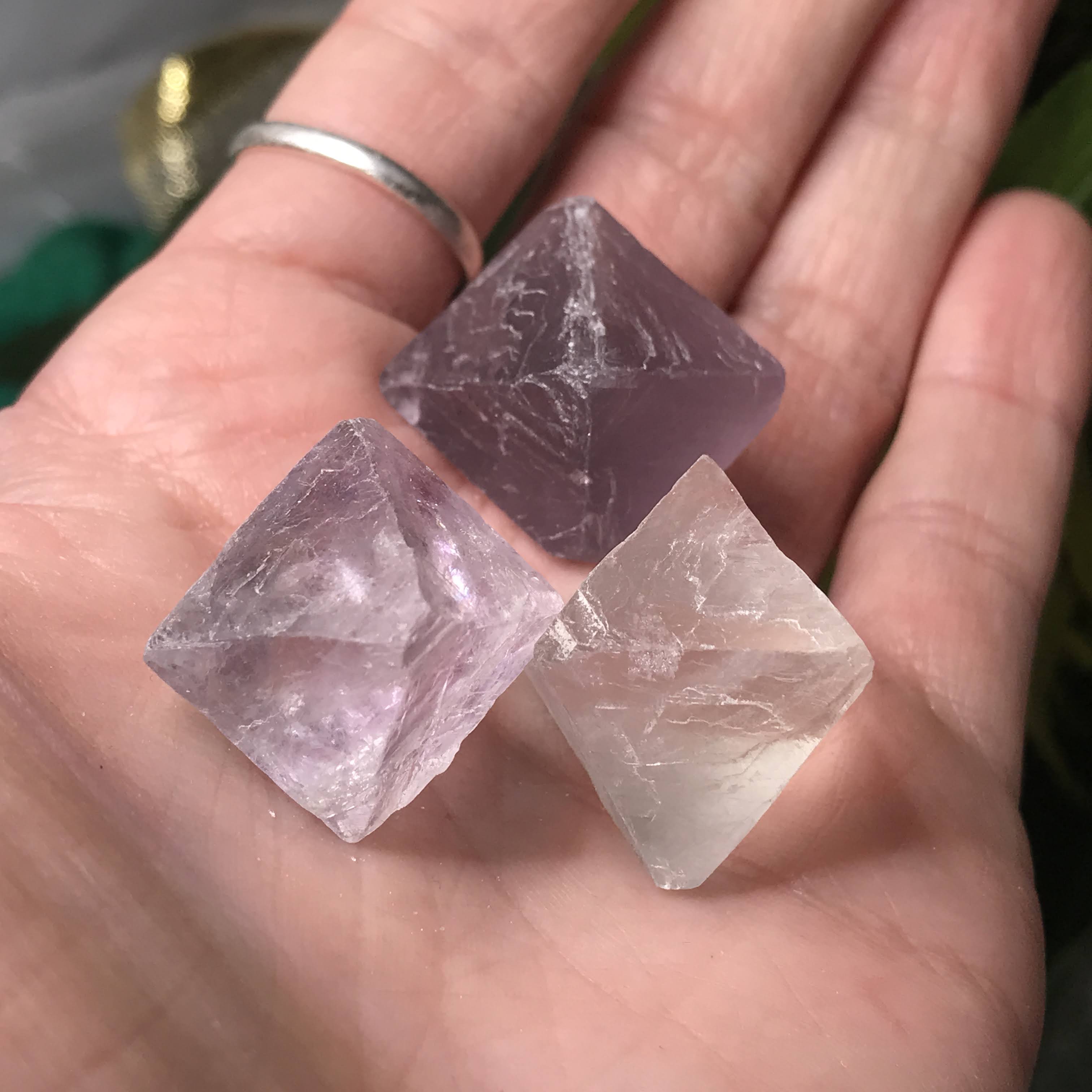 Fluorite- Lovely Fluorite Octahedrons size LG! (#885)