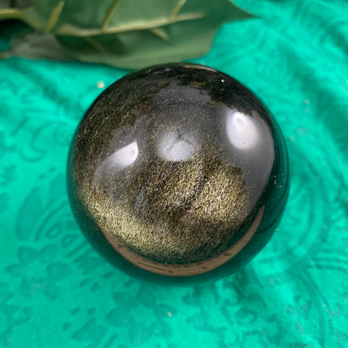 Obsidian - Gold Sheen Obsidian Sphere! A373 62.5mm