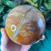 Ocean Jasper - Lovely Sunset Colored 78mm Ocean Jasper Sphere! A935