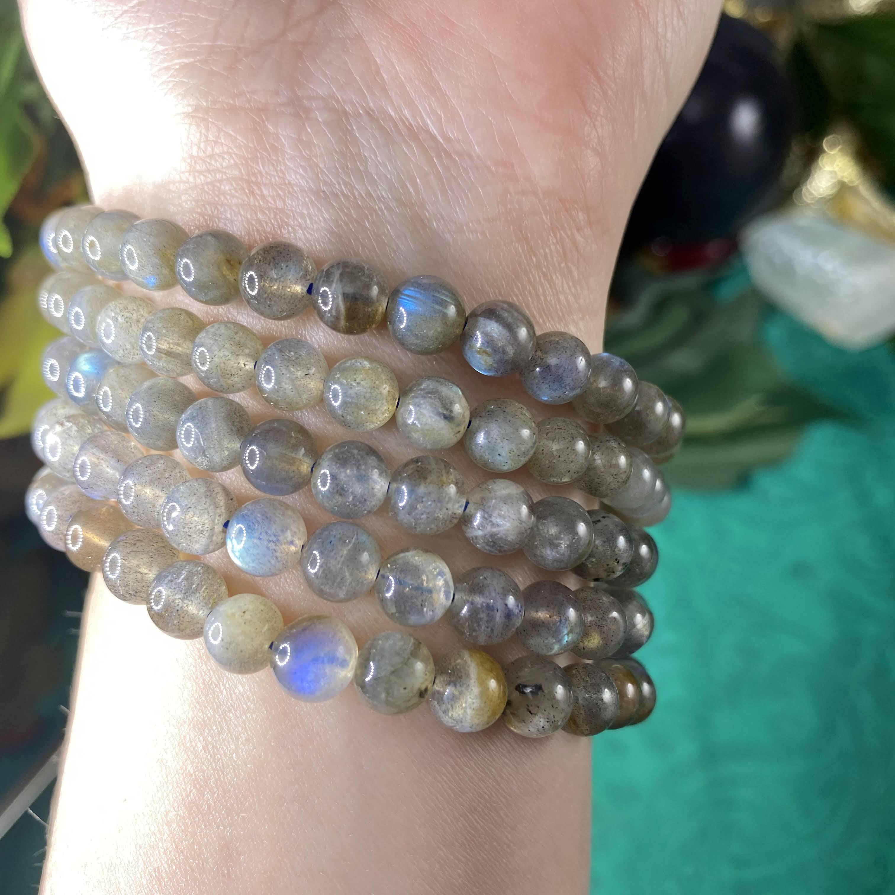 Labradorite - Flashy Labradorite Stretchy Bracelets! C122