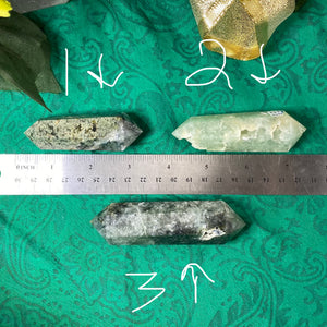 Prehnite & Epidote- Polished Double Terminated Points! (A643,A644,A646)