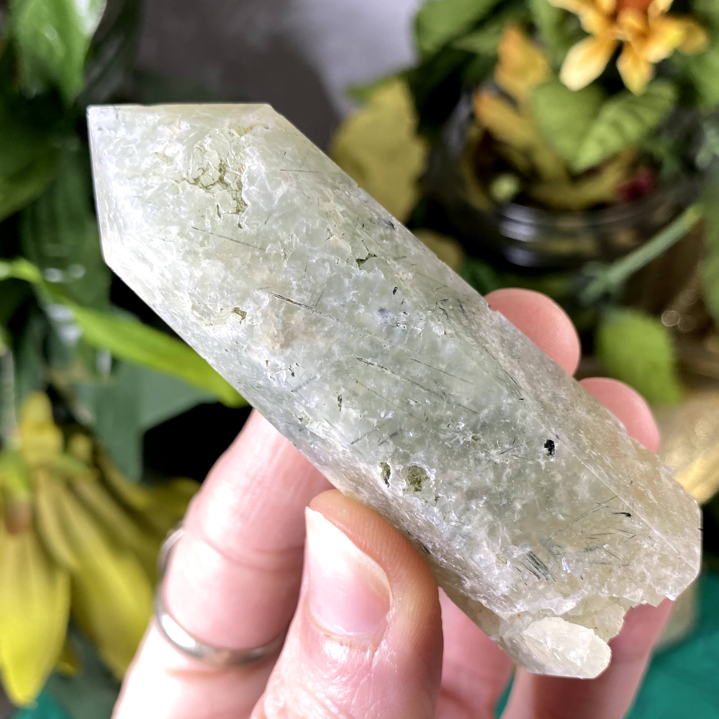Prehnite & Epidote- Polished Towers / Points / Obelisks! (A393,A405,A407)