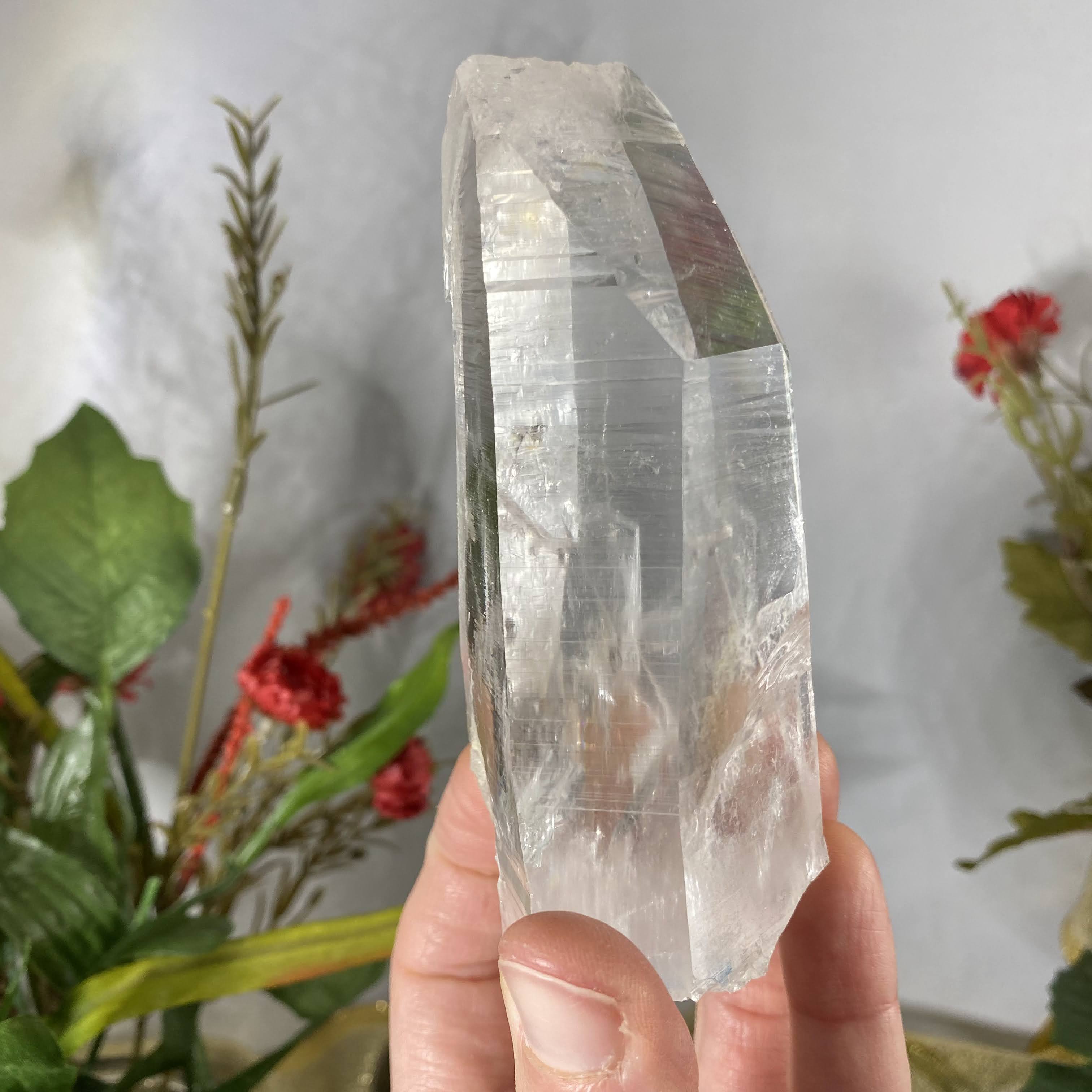 Colombian Quartz - Stellar Gorgeous Chonky Colombian Quartz "Lemurian" Laser Wand / Point with Rainbow Party & self healed growth! C324