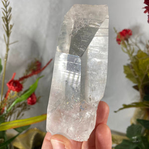 Colombian Quartz - Stellar Gorgeous Chonky Colombian Quartz "Lemurian" Laser Wand / Point with Rainbow Party & self healed growth! C324