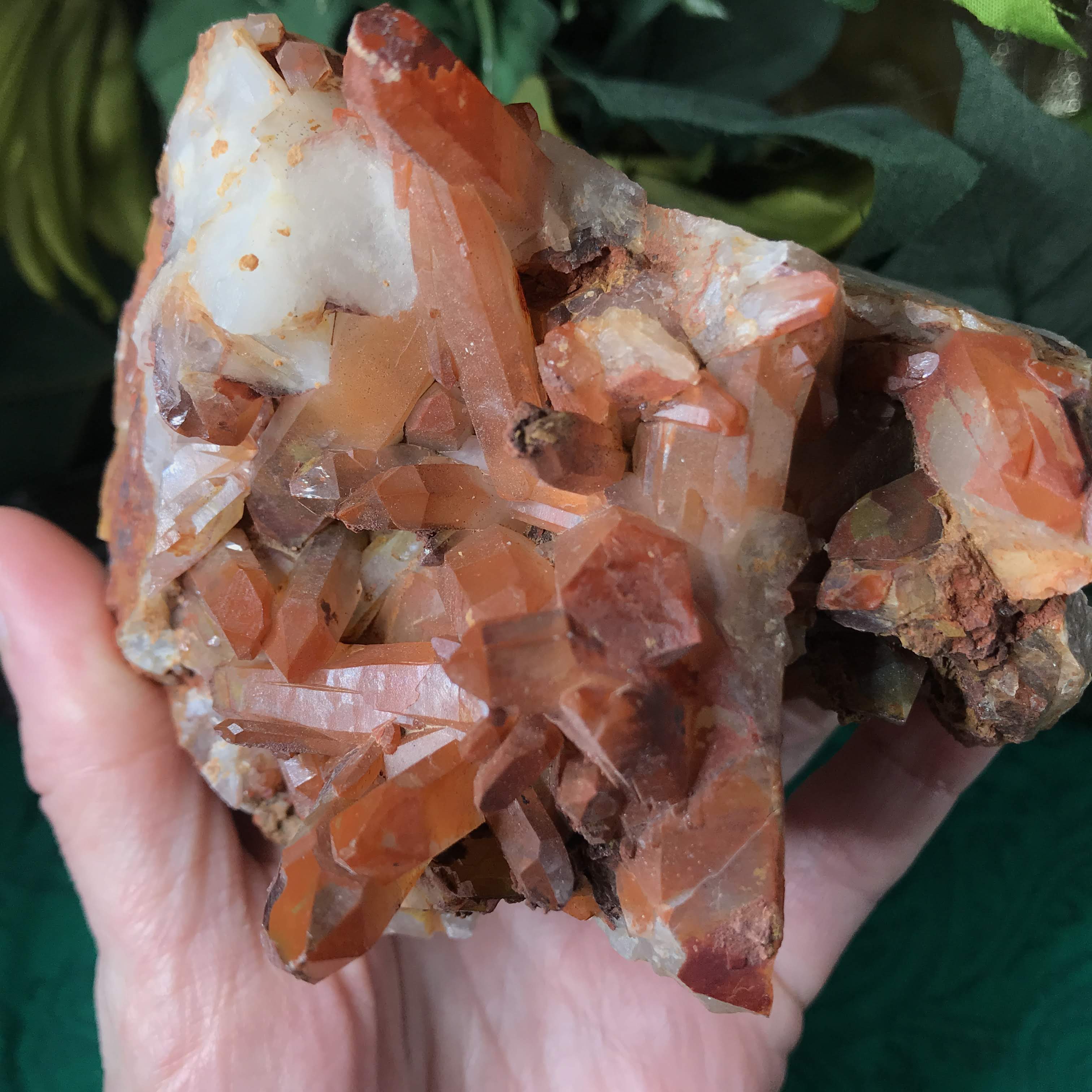 Hematoid Quartz- SUPER SWEET Red Hematoid Quartz Large Cluster