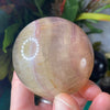 Fluorite - Gorgeous Yellow & Purple Fluorite 60 mm sphere UV reacts / Fluorescent! #C22