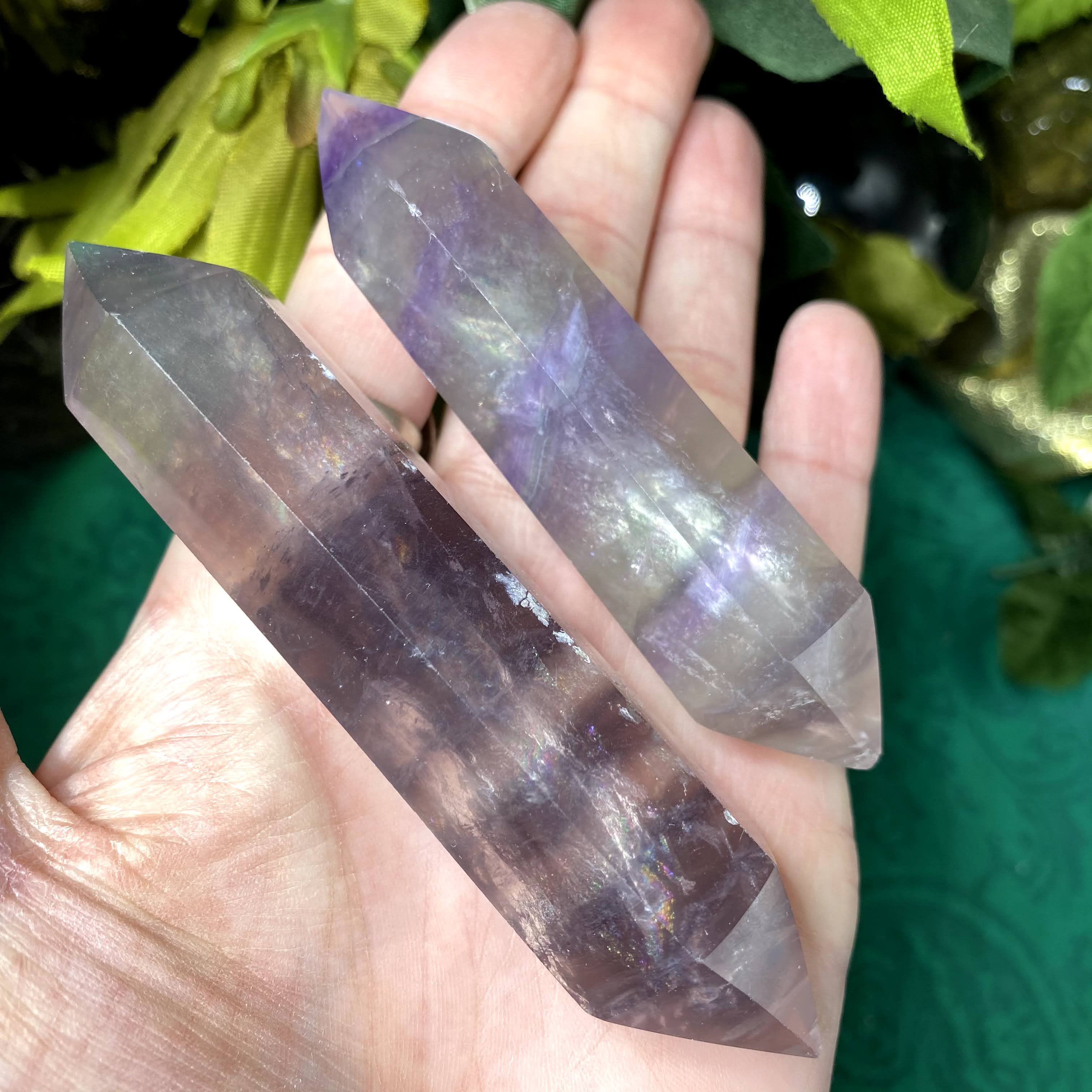 Fluorite- Polished Double Terminated Fluorite Points / Wands (Purple, clear, green) #A664/#A663