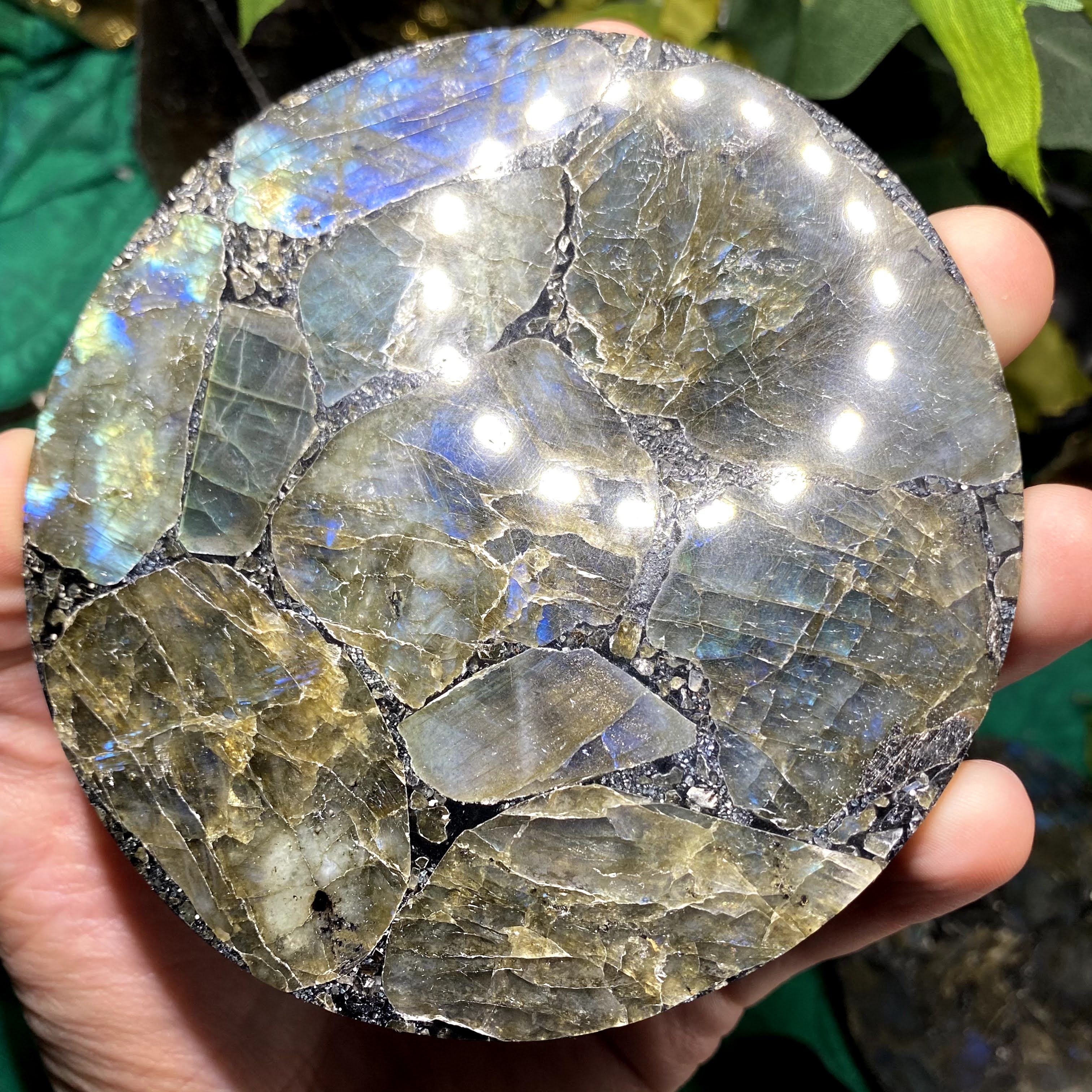 Labradorite - Polished Labradorite Flashy Disks / Plates, Great for Grids or a Space!