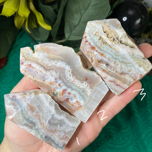 Agate- Beautiful Colorful Agate Polished with Raw Edge Points / Towers / Obelisks! #C334 / C336 / C338
