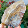 Agate- Beautiful Colorful Agate Polished with Raw Edge Point / Tower / Obelisk! #C343