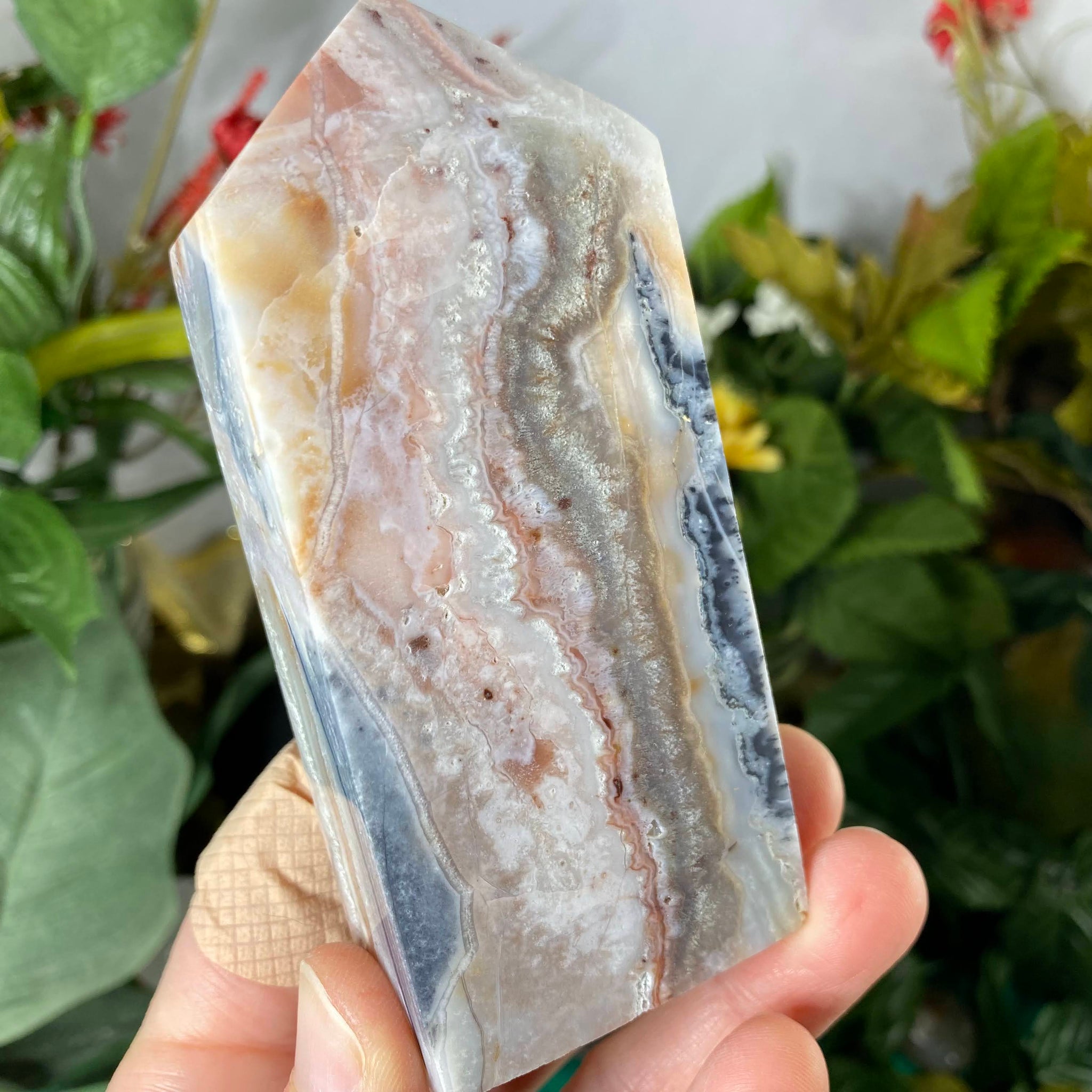 Agate Unique Colorful Agate Polished Point Tower Obelisk