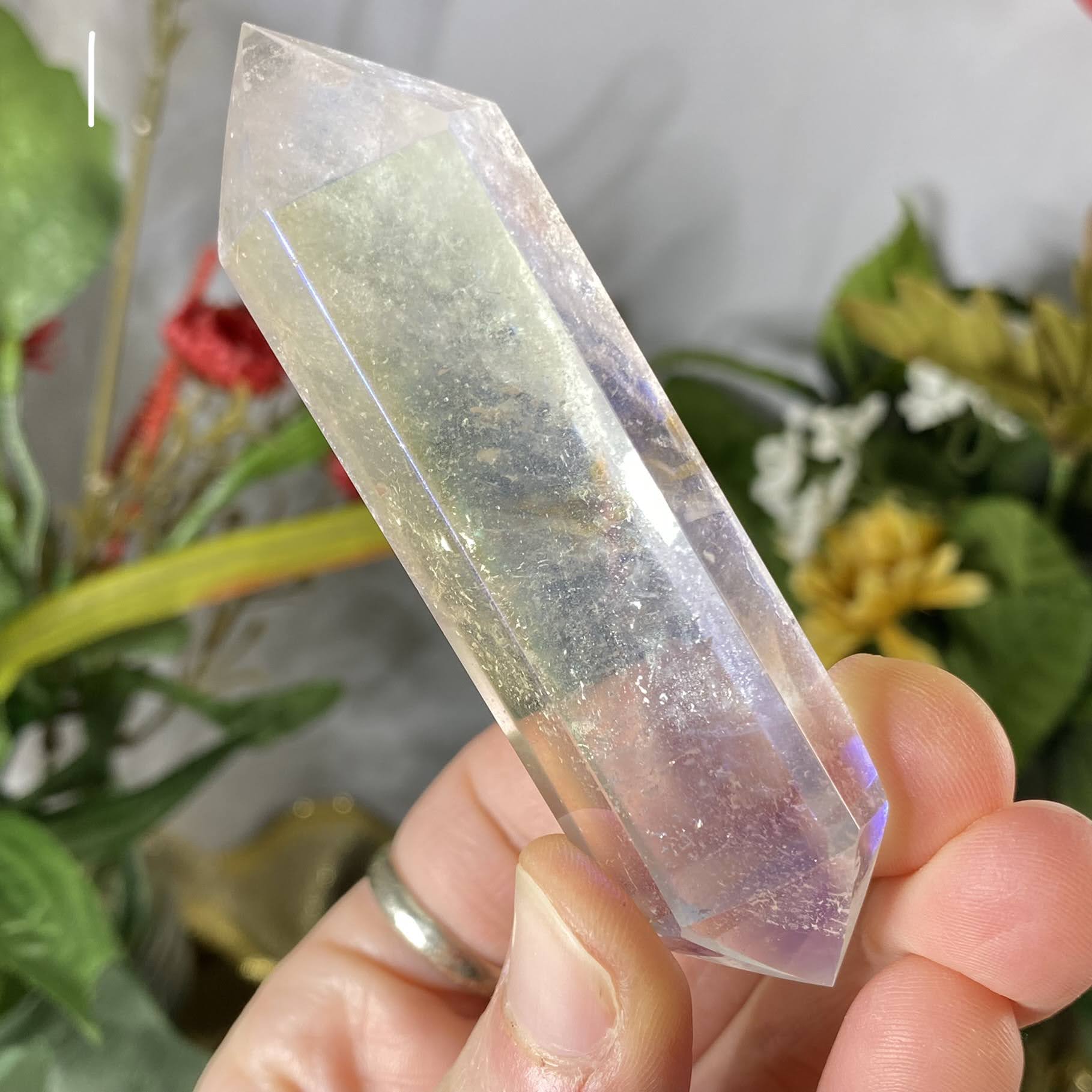 Angel / Opal Aura Quartz - Angel / Opal Aura Quartz DT Polished Points! (C407/C408)