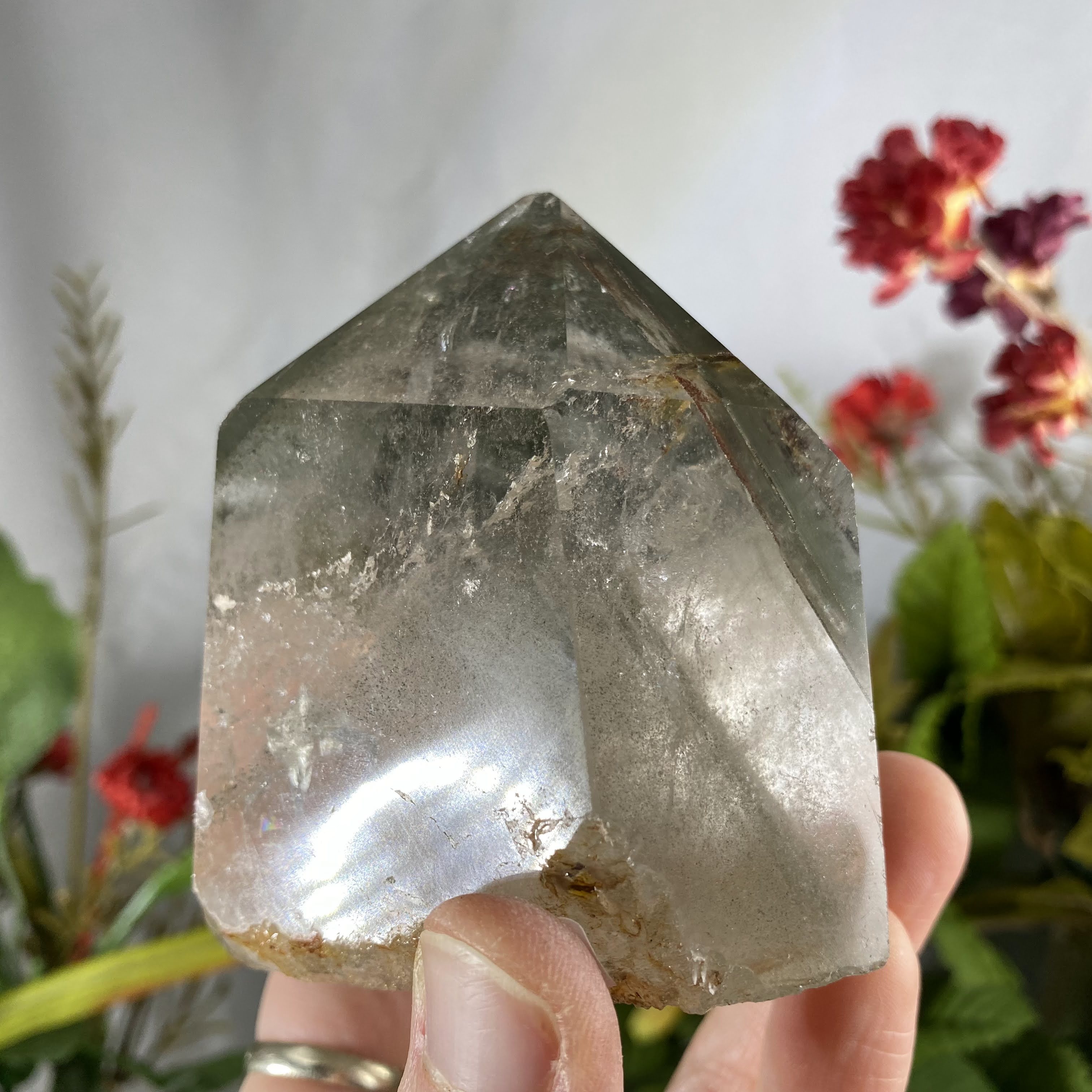 Lodolite / Shamanic Dream Stone / Scenic Quartz - Chonky Lodolite Phantom Tower / point / obelisk! B105