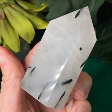 Load image into Gallery viewer, Black Tourmalinated Quartz-Polished Black Tourmalinated Quartz Tower!