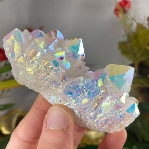 Angel / Opal Aura Quartz - Angel / Opal Aura Quartz Super Sweet Cluster! (C458)