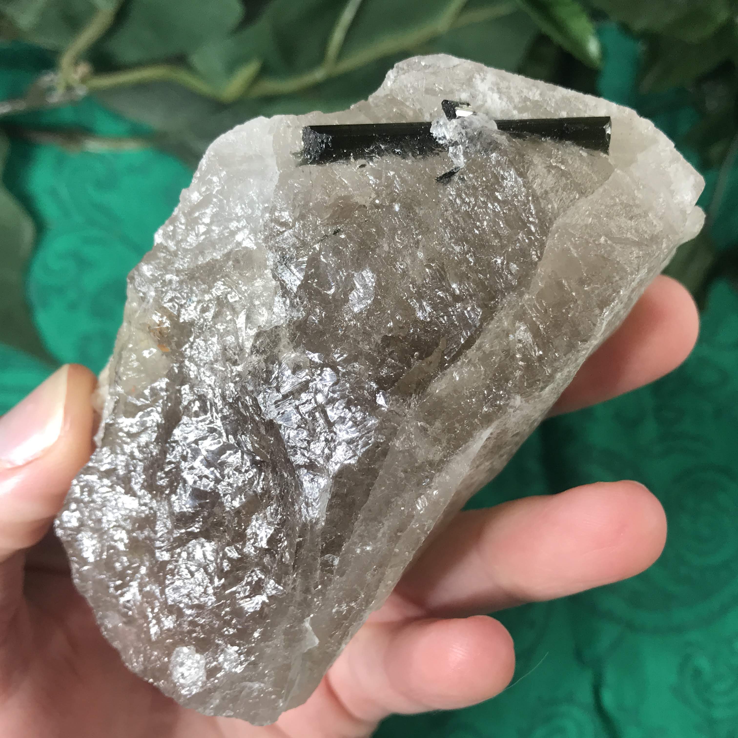 Green Tourmalinated Smokey Quartz! Raw Specimen!