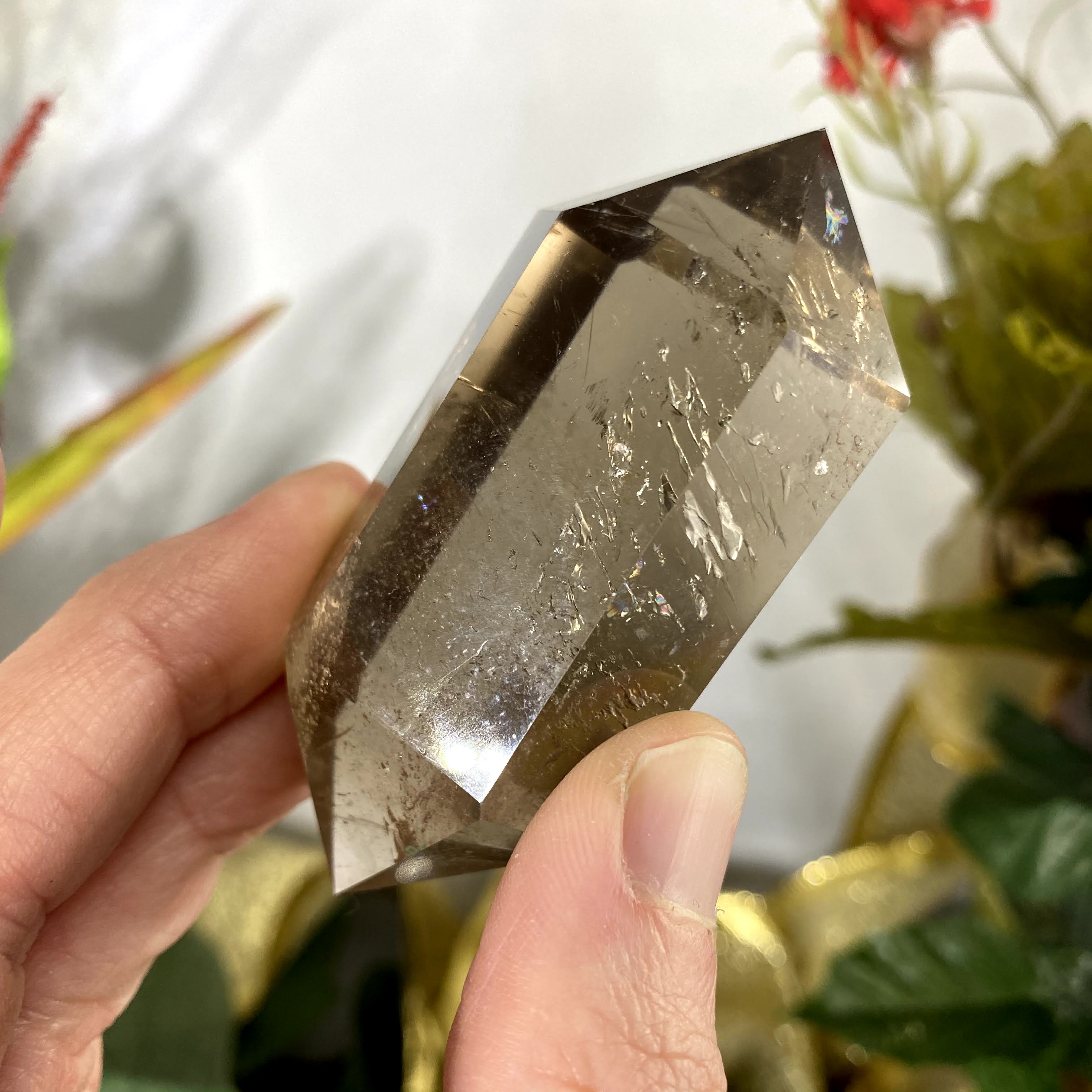 Smoky Quartz- Smoky Quartz Excellent Clarity Polished Double Terminated Point / Wand! (A782)