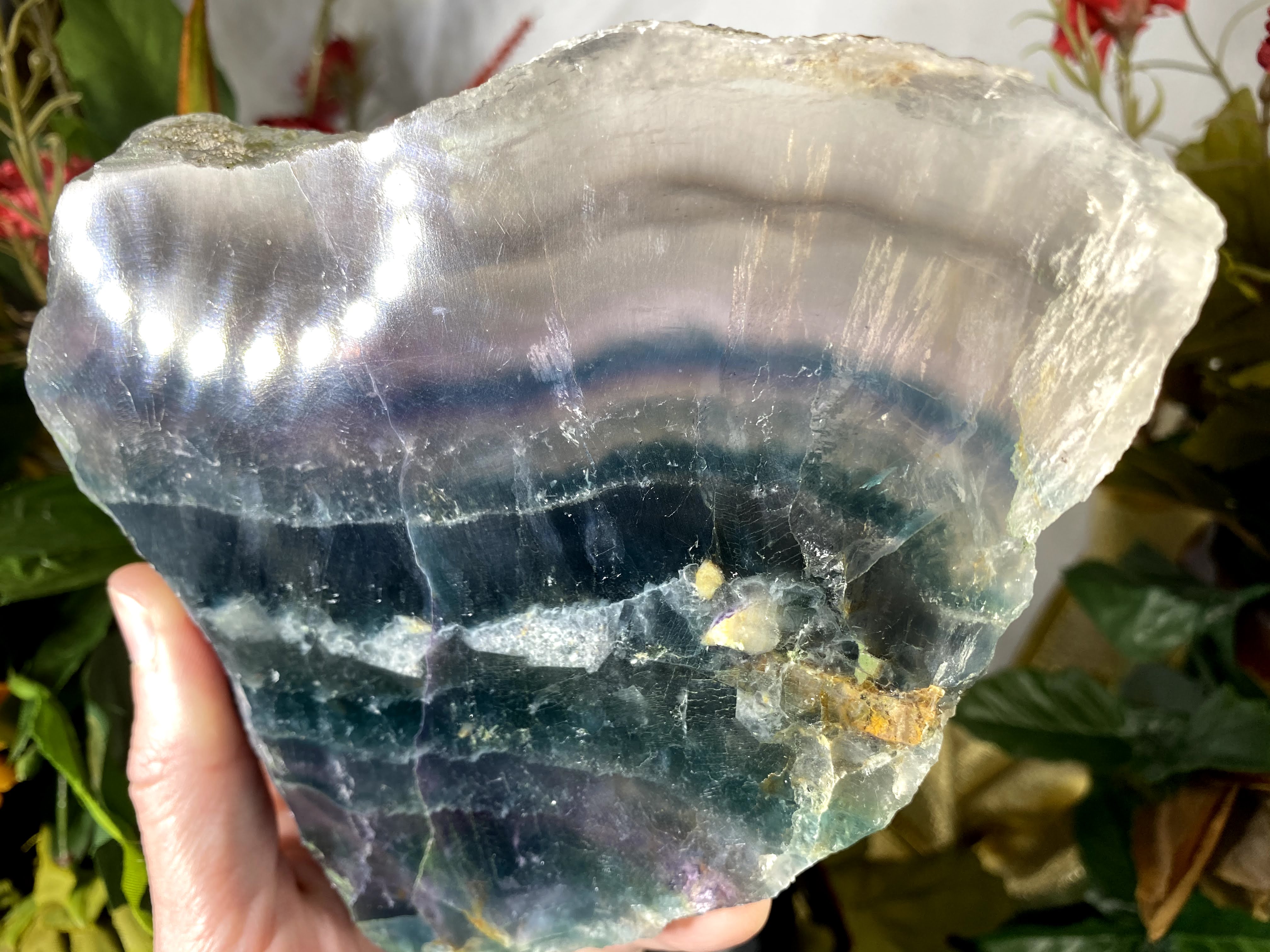 Fluorite- Large Dreamy Fluorite Slice / Slab! #A946