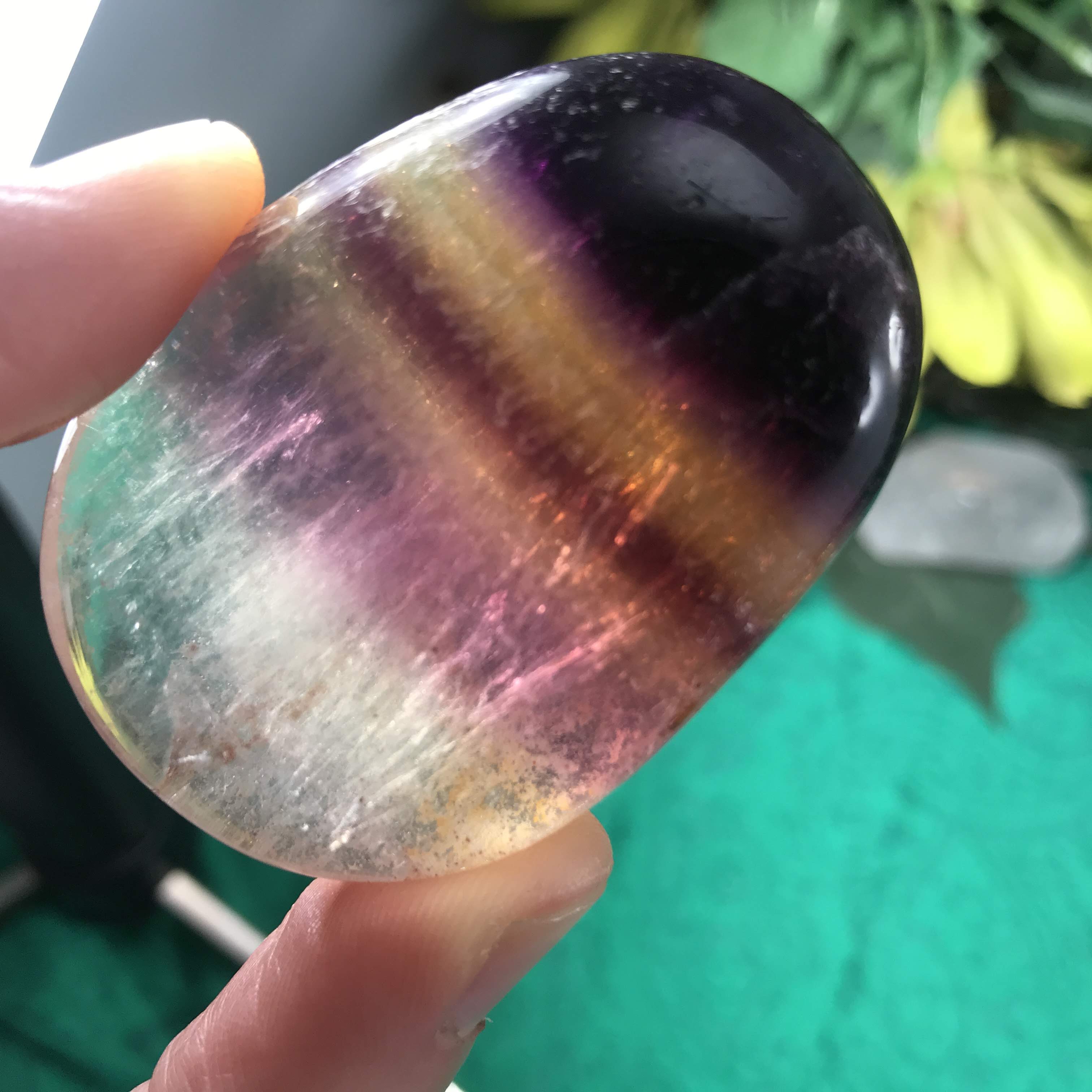 Fluorite- Multi-Colored Rainbow Fluorite Palm Stones!