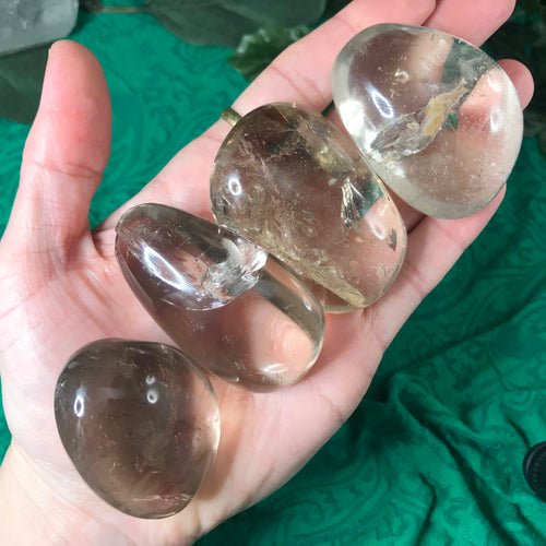 Smokey Quartz-Super Beautiful Polished Palm Stones With Rainbows!