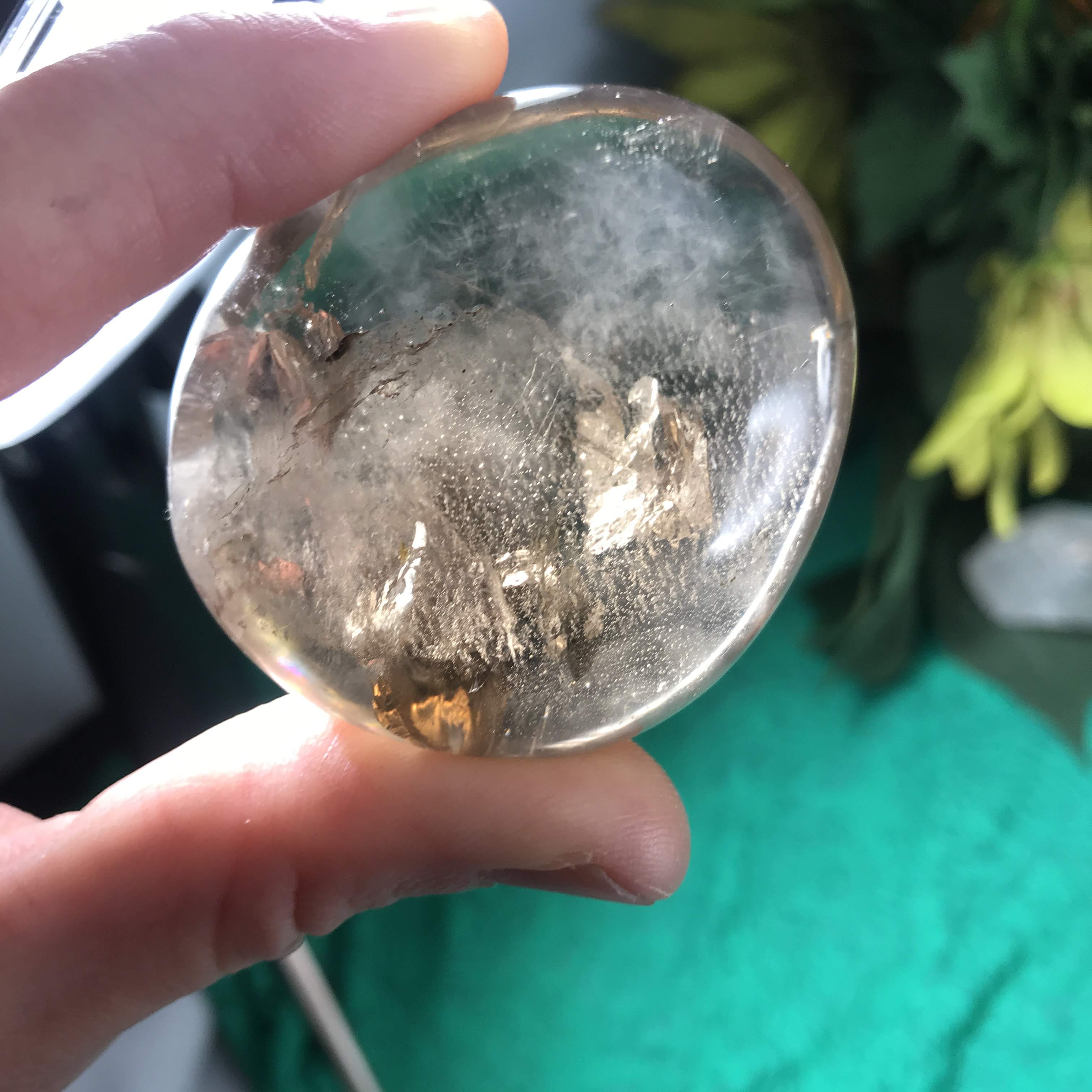 Smokey Quartz-Super Beautiful Polished Palm Stones With Rainbows LG!