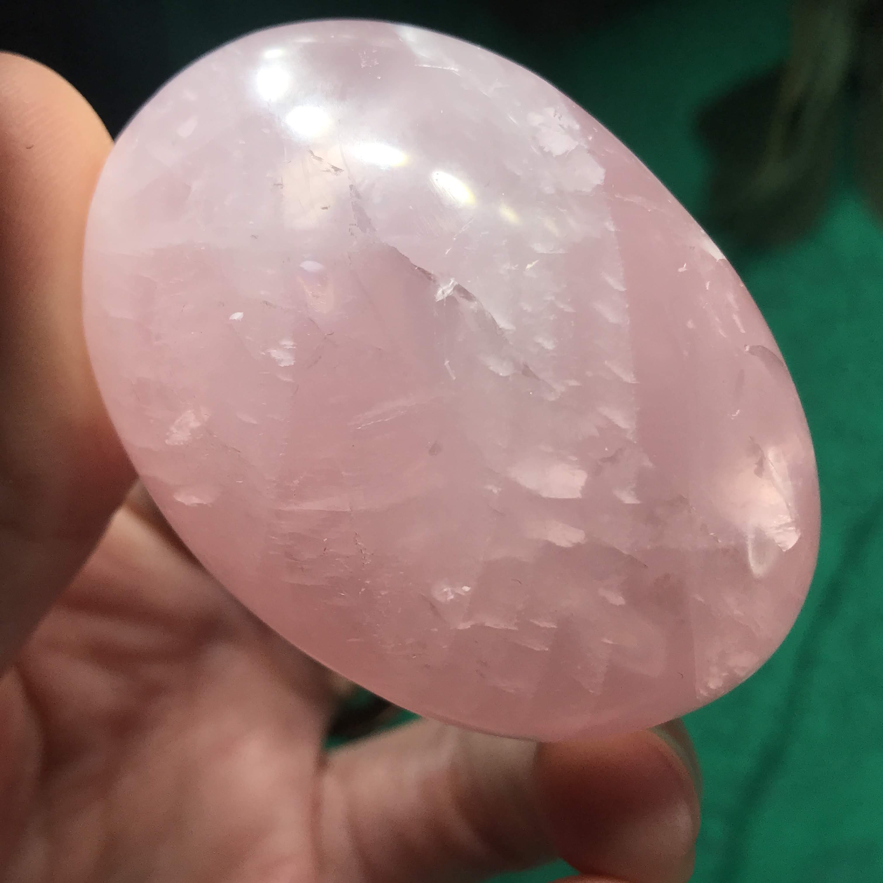 Rose Quartz- Super Dark Pink Rose Quartz Palm Stones (LG)!