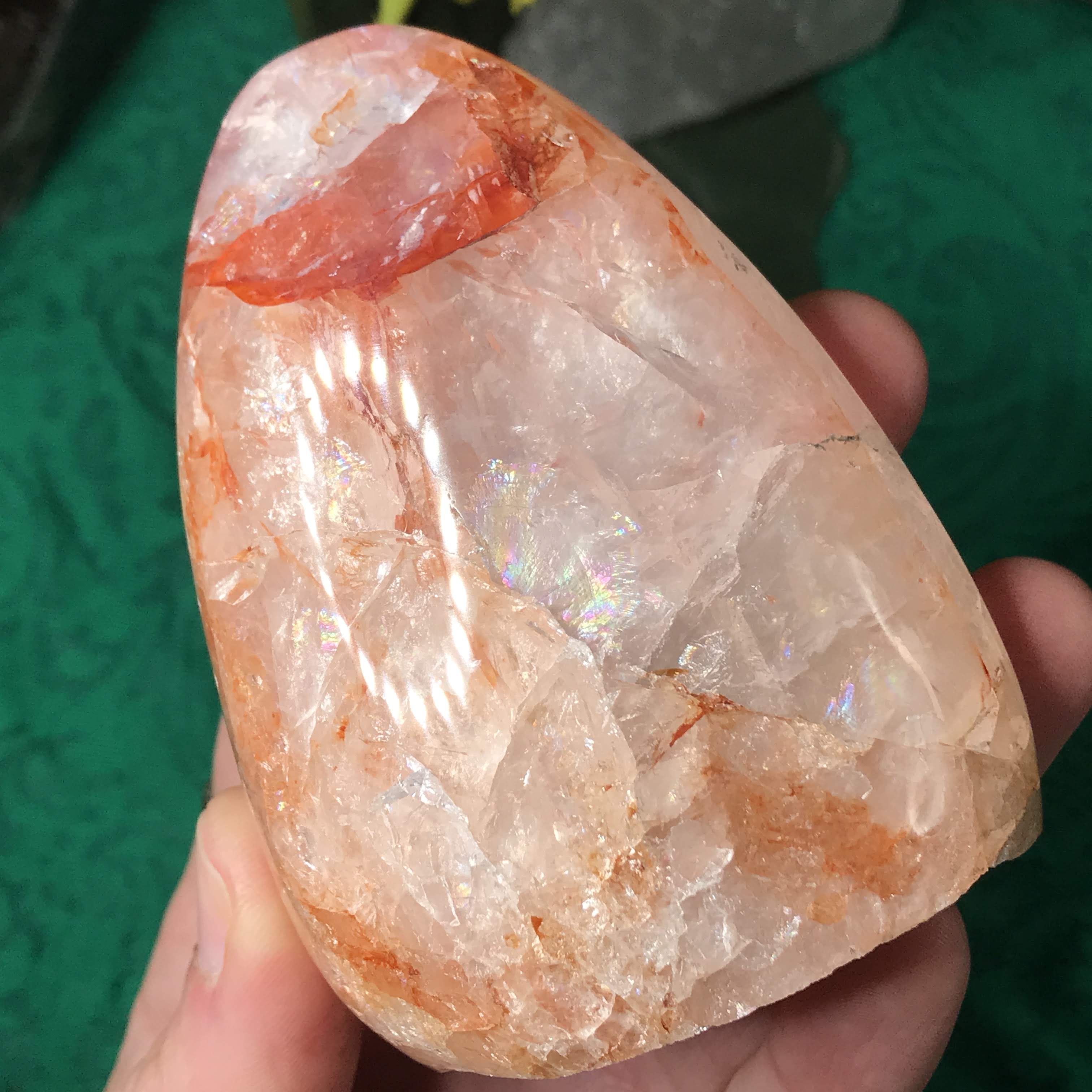Hematoid Quartz- Red Fire Quartz (Harlequin) Free From with ALL THE RAINBOWS!