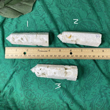Load image into Gallery viewer, Quartz- Druzy Quartz Raw &amp; Polished Points / Towers / Obelisks! (B723/B724/B726)