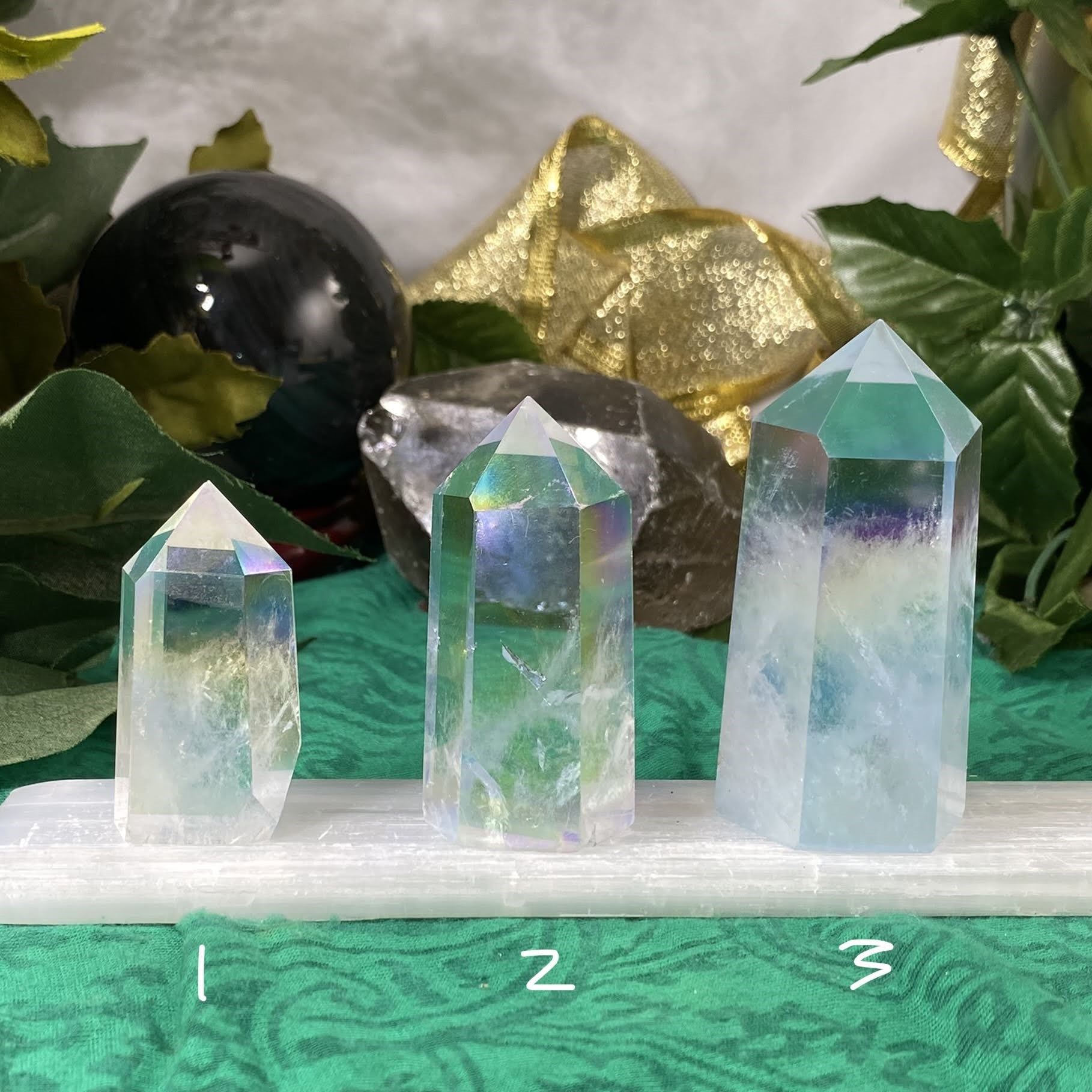 Angel / Opal Aura Quartz- Heavenly Gorgeous Aura Quartz Towers / Points / Obelisks! (C354/C356/C357)