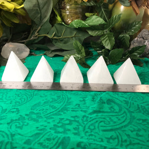 Satin Spar ("Selenite") Pyramid 30mm-40mm