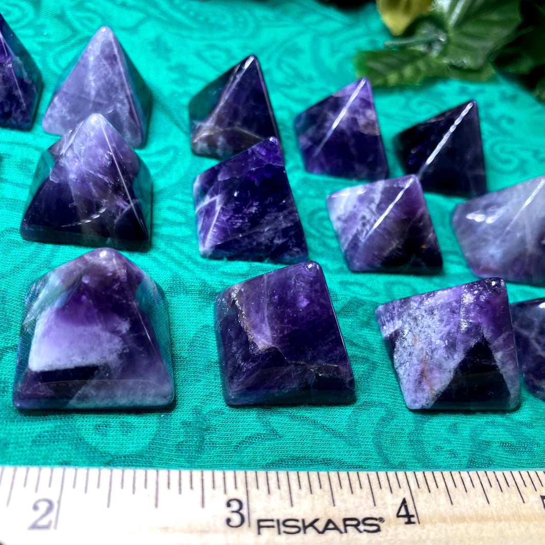 Amethyst -  Chevron Amethyst Medium Mini Pyramids! (B291)