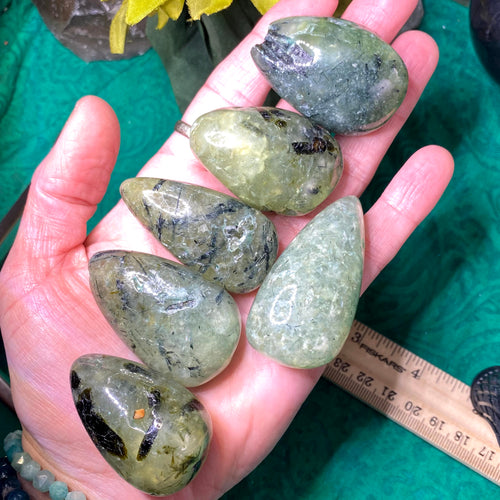 Prehnite & Epidote - Tumbled Stone, Large Tumble / Small Palm Stone! Choose your own ♥ (B29)