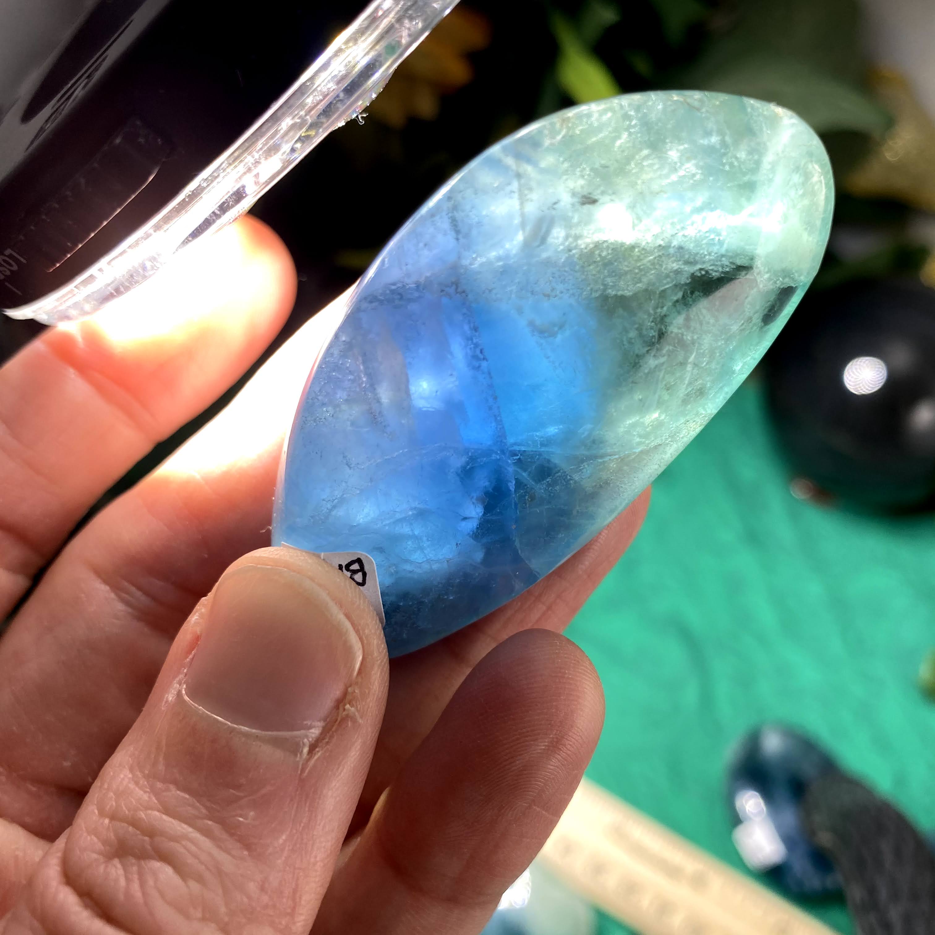 Fluorite - Juicy Fluorite Palm Stones (Mostly Blue & Green)! (B17/B18/B23/B24/B25/B26)