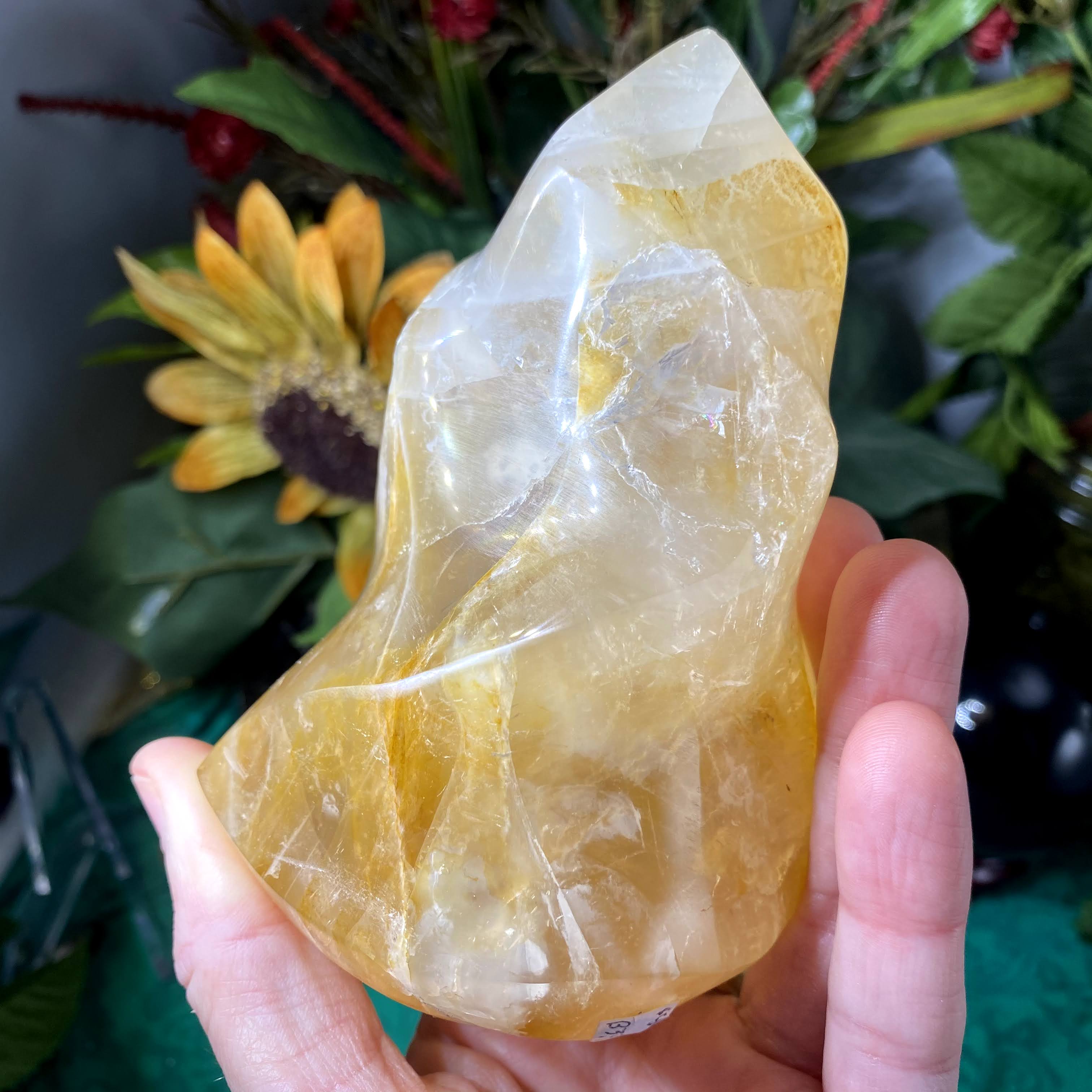 Hematoid Quartz- Larger Golden Healer Hematoid Quartz Flame! B339