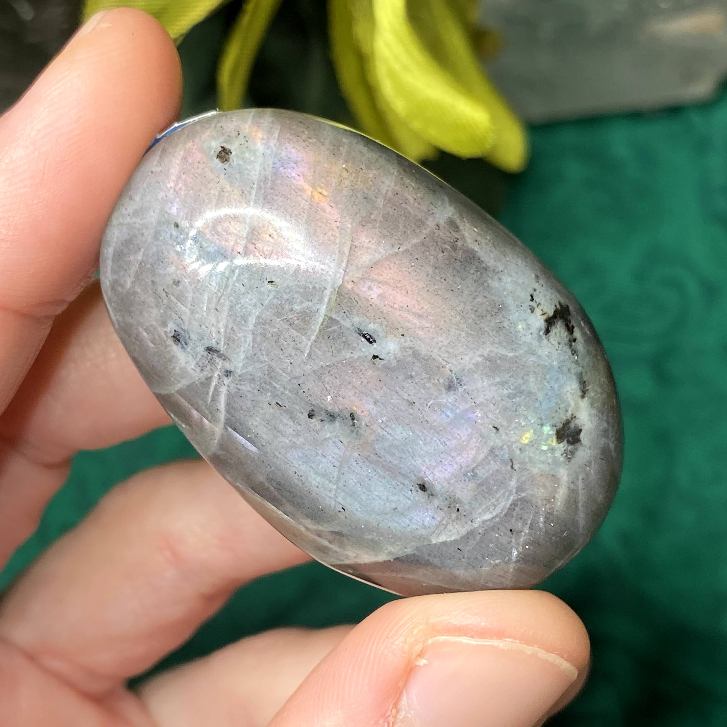 Labradorite - Great Quality SUPER Flashy (w/Purple!) Labradorite Palm Stones! (B540/B541/B542/B543/B546)