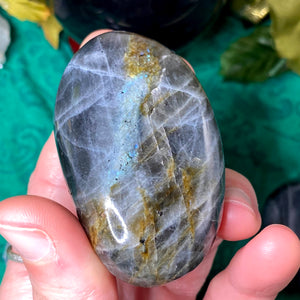 Labradorite - Great Quality SUPER Flashy (w/Purple!) Labradorite Palm Stones! (B540/B541/B542/B543/B546)