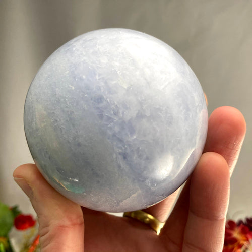Calcite - Soothing Blue Calcite 74mm Sphere! A922