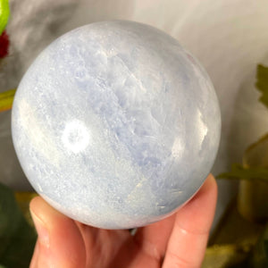 Calcite - Soothing Blue Calcite 74mm Sphere! A922