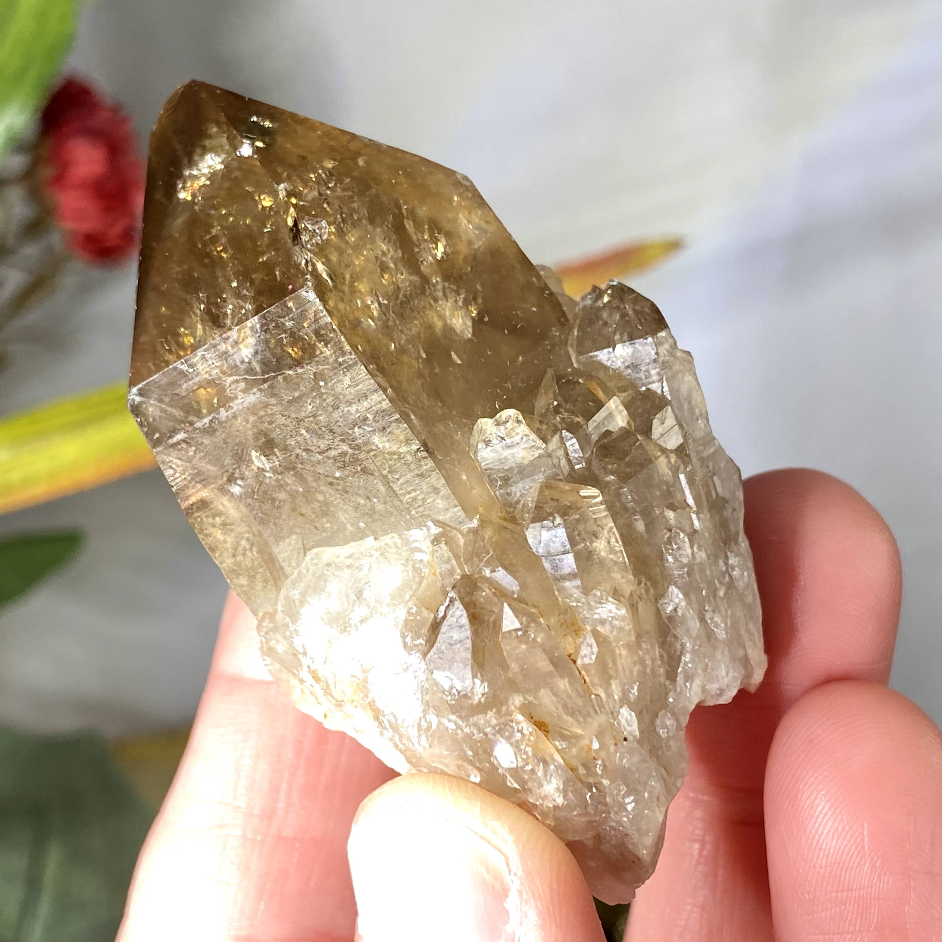 Citrine - Natural Congo "Kundalini Citrine" Cathedral Point with Beautiful Rainbows! (#413)