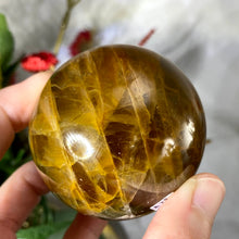 Load image into Gallery viewer, Hematoid Quartz - Deep Toned Golden Healer / Hematoid Quartz 58mm Sphere! B567