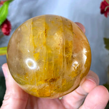 Load image into Gallery viewer, Hematoid Quartz - Super Unique Golden Healer / Hematoid Quartz 63mm Sphere! B569
