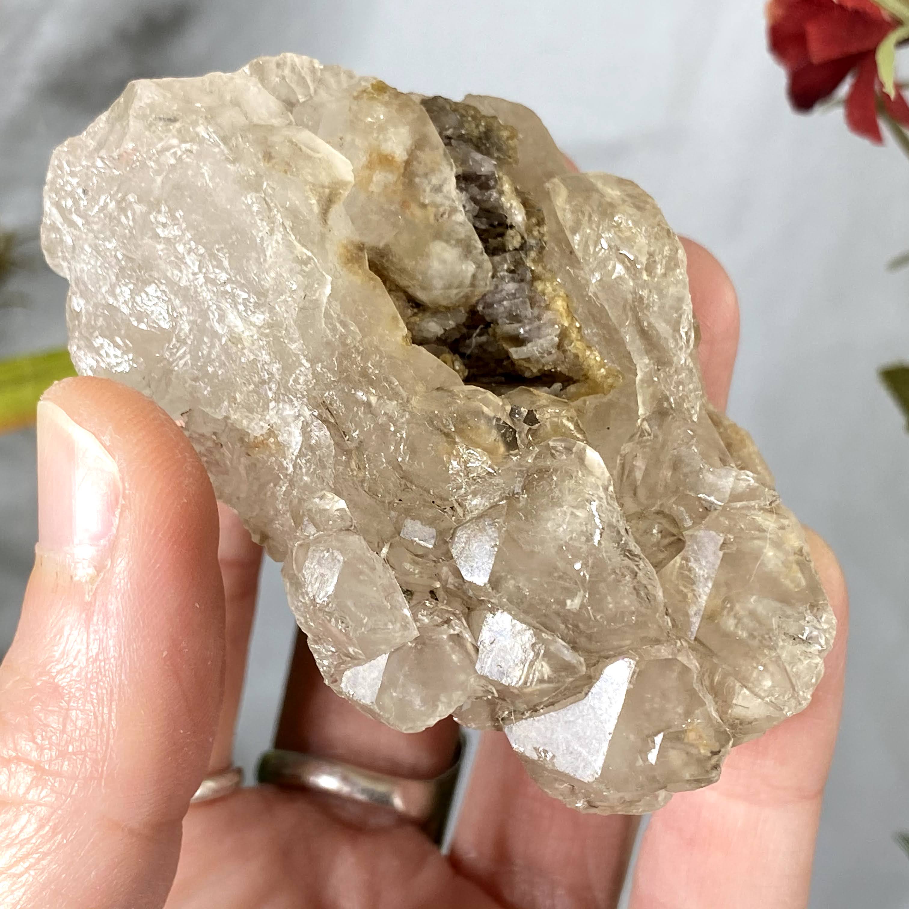 Smoky Quartz - Light Smoky Elestial Quartz! So Many Beautiful Crystal Faces! (#112)